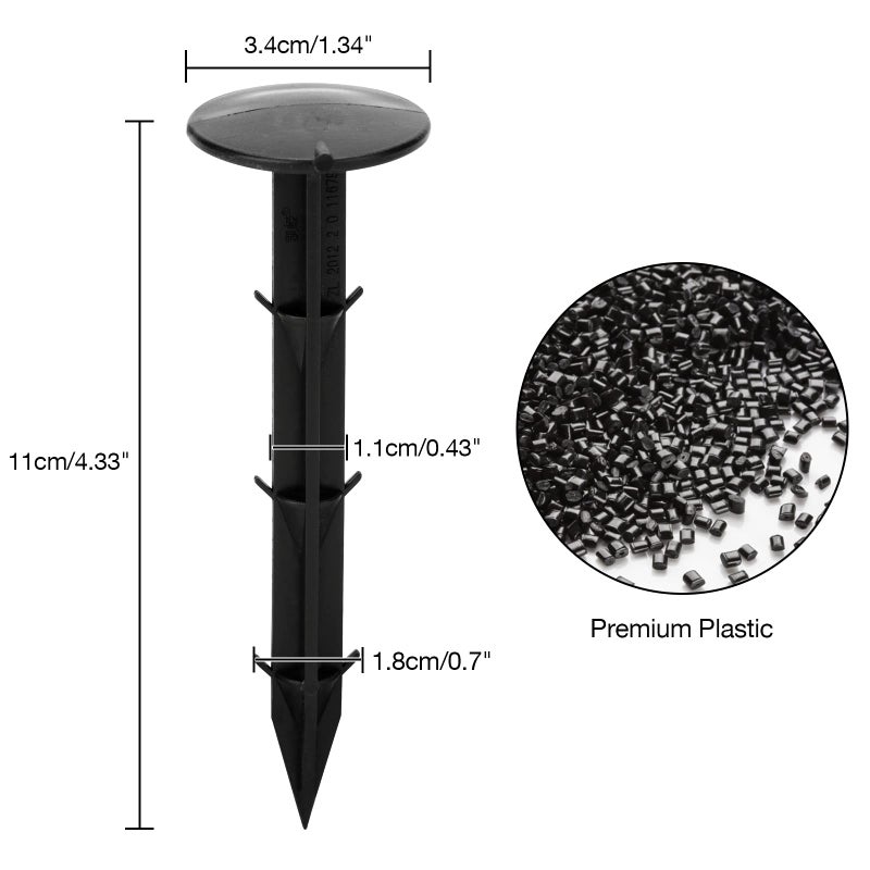 KINGLAKE 30 Pcs 4.3 inch Sturdy Plastic Stakes Anchors Rustproof for Holding Down Landscape Fabric Lawn Edging,Tents,Game Nets and Rain Tarps Black - Image 1